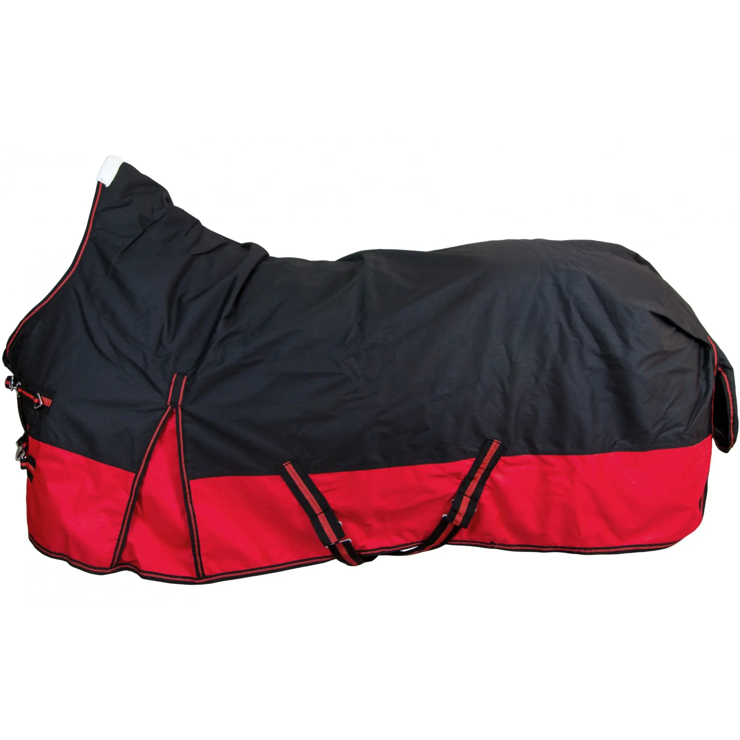 Weidedecke High Neck Nylonfutter 600D BASICLINE schwarz/rot - Posten