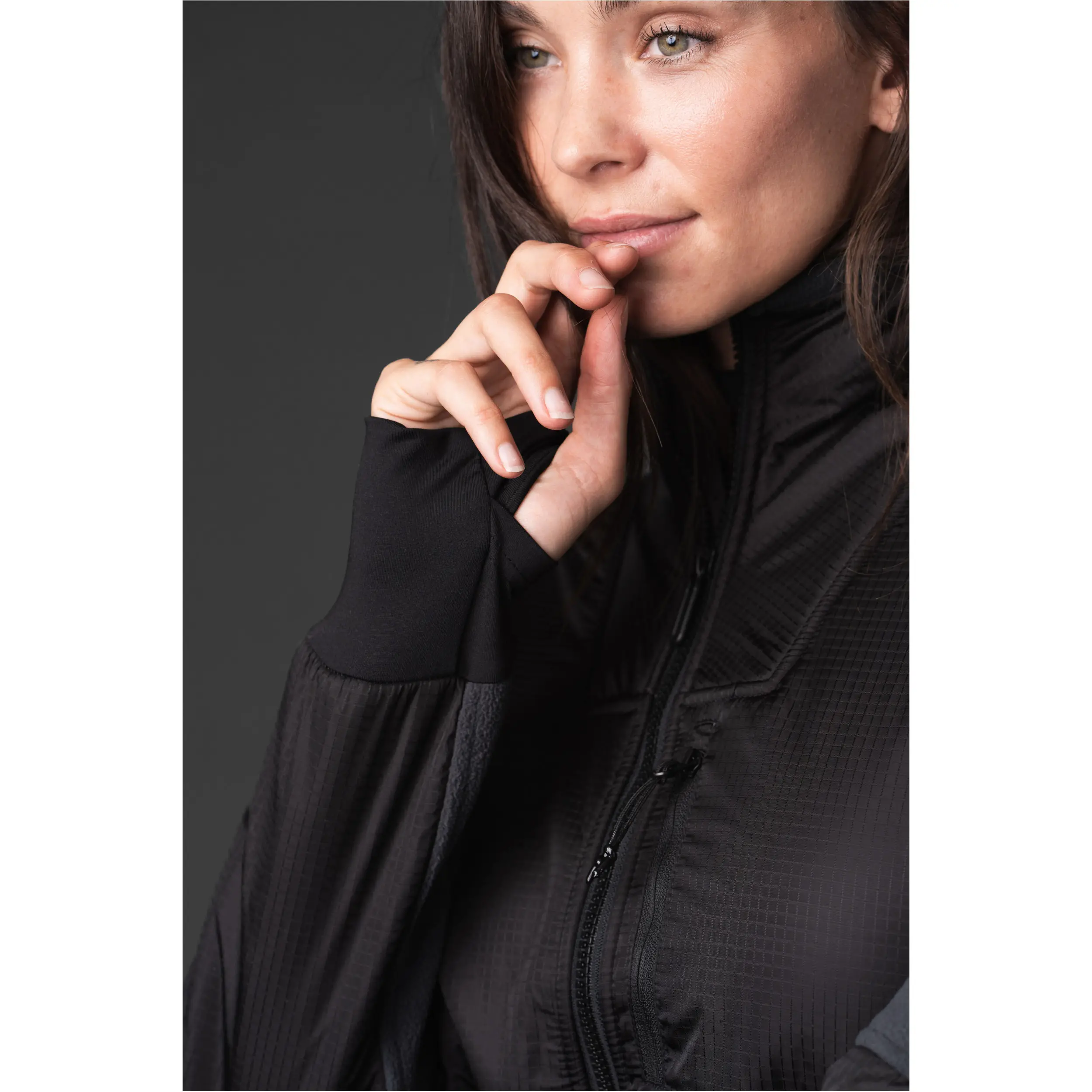 Damen Fleecereitjacke NORMA ZIP asphalt