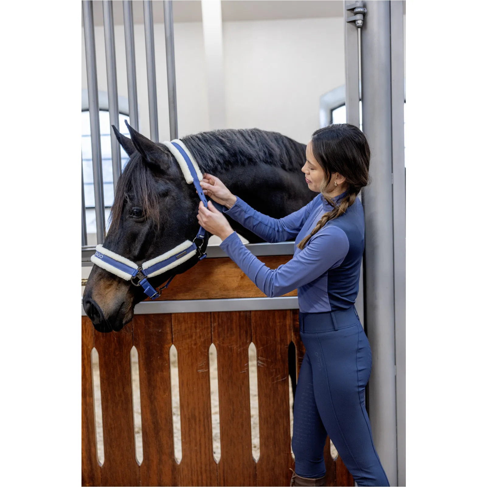 Halfter mit Kunstfell TRACE crown blue