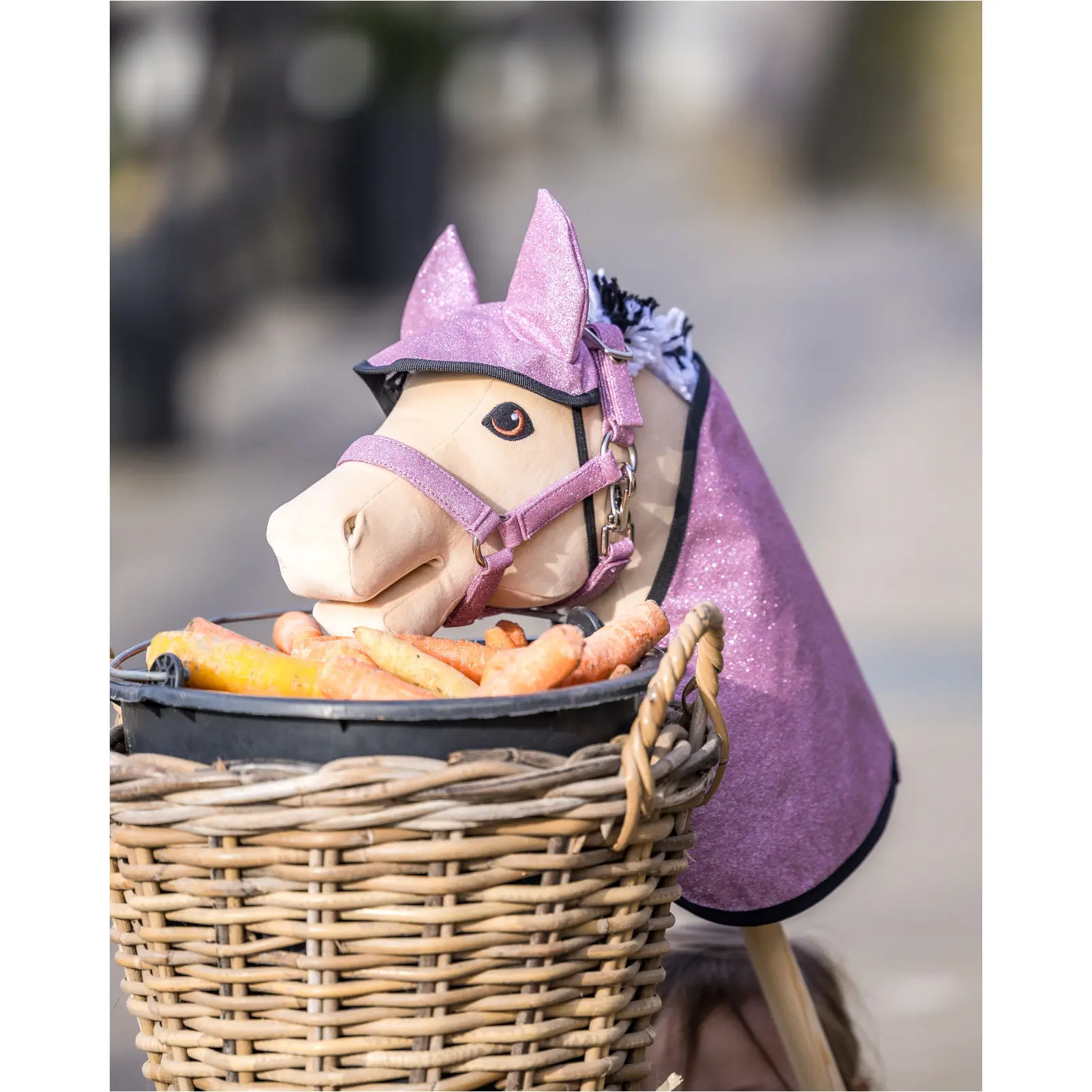 Spielzeugset Decke mit Fliegenhaube pink glitter