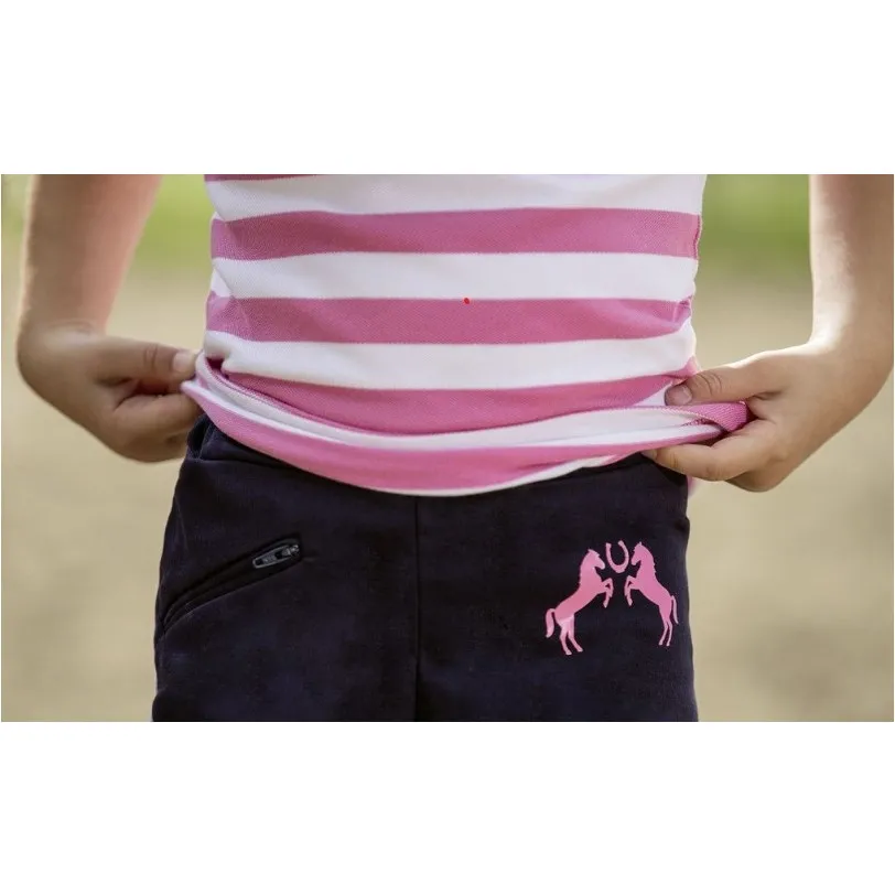 Kinder Reithose Silikon Kniebesatz PINK PONY dunkelblau