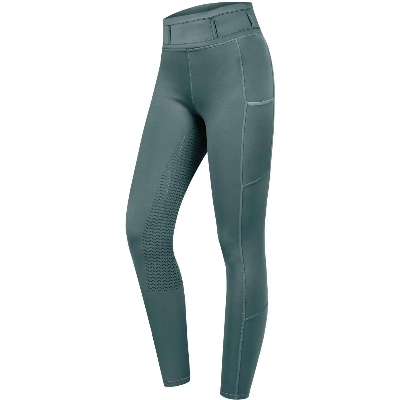 Damen Silikon Vollbesatz Reitleggings ELLA GLAM piniengrün 