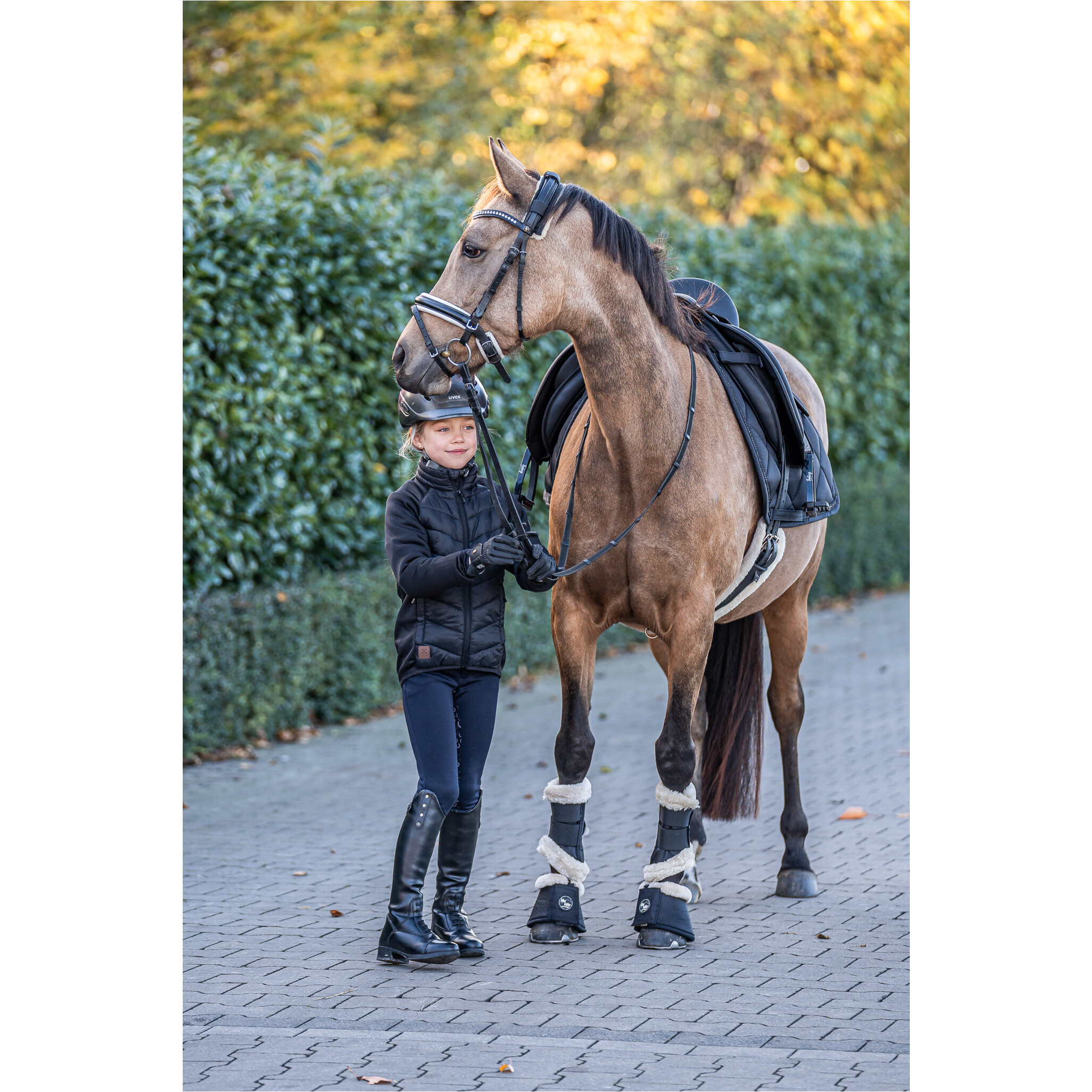 Kinder Reitstiefel KIDS FUN GLITTER Kunstleder schwarz