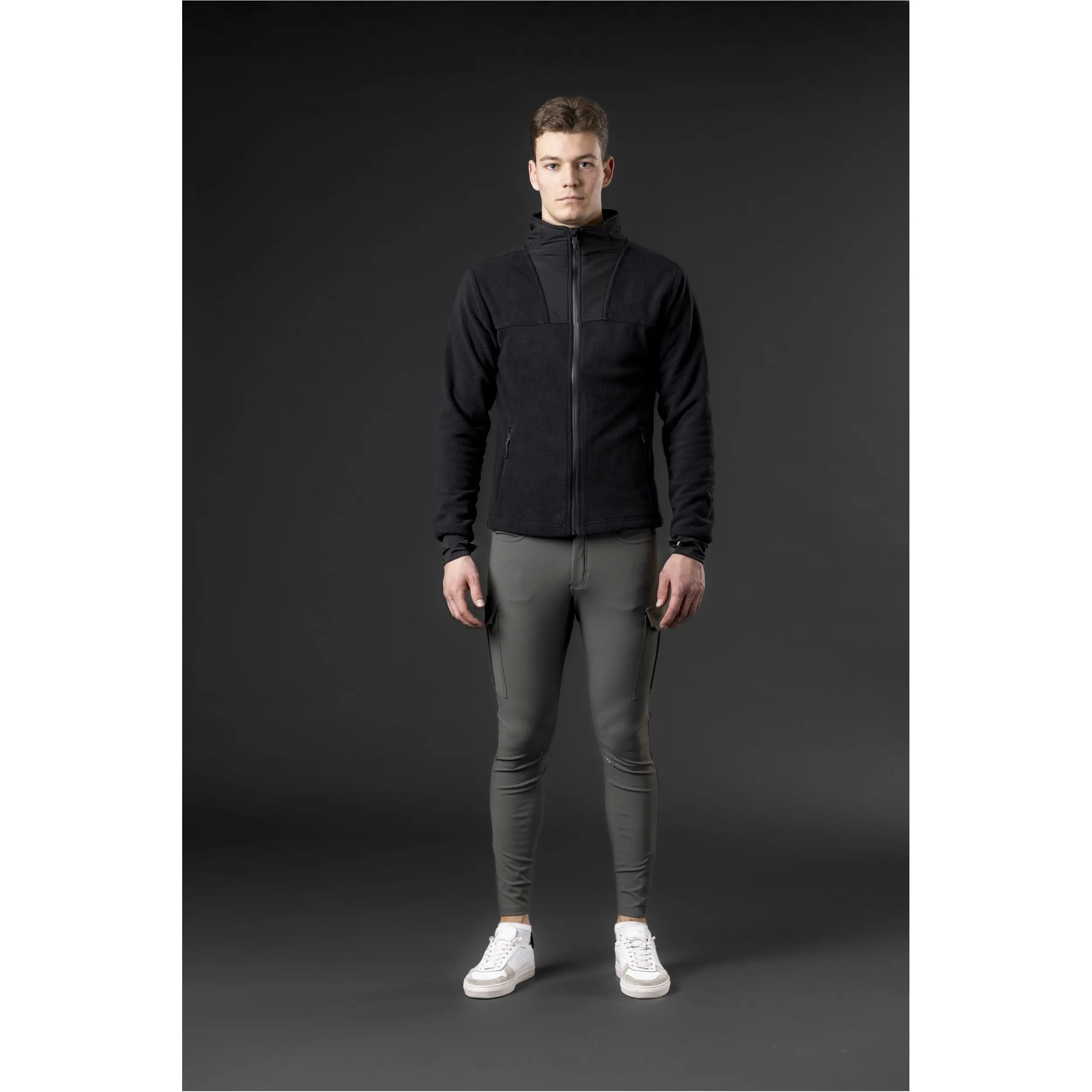 Herren Fleecejacke AIDEN Zip schwarz