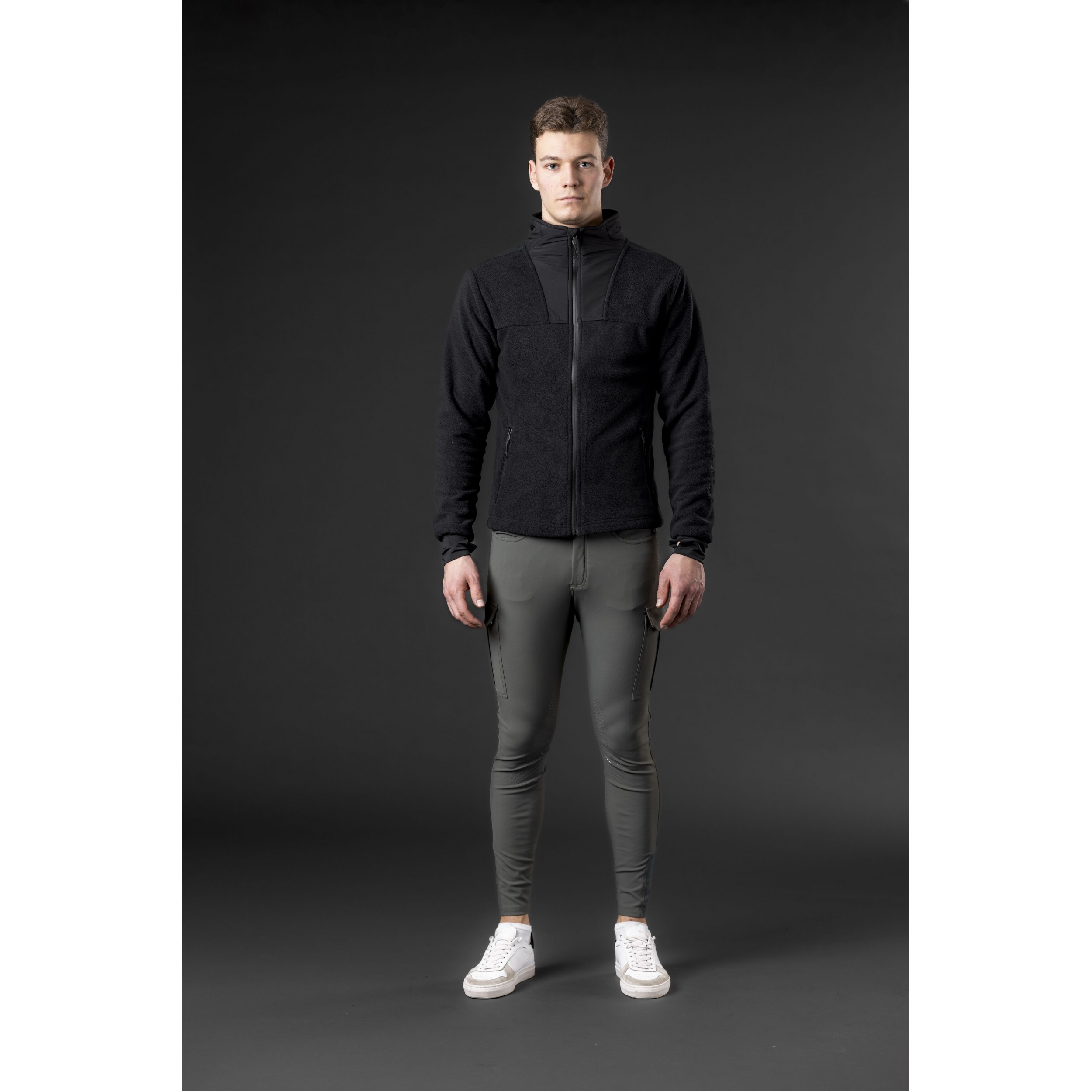 Herren Fleecejacke AIDEN Zip schwarz