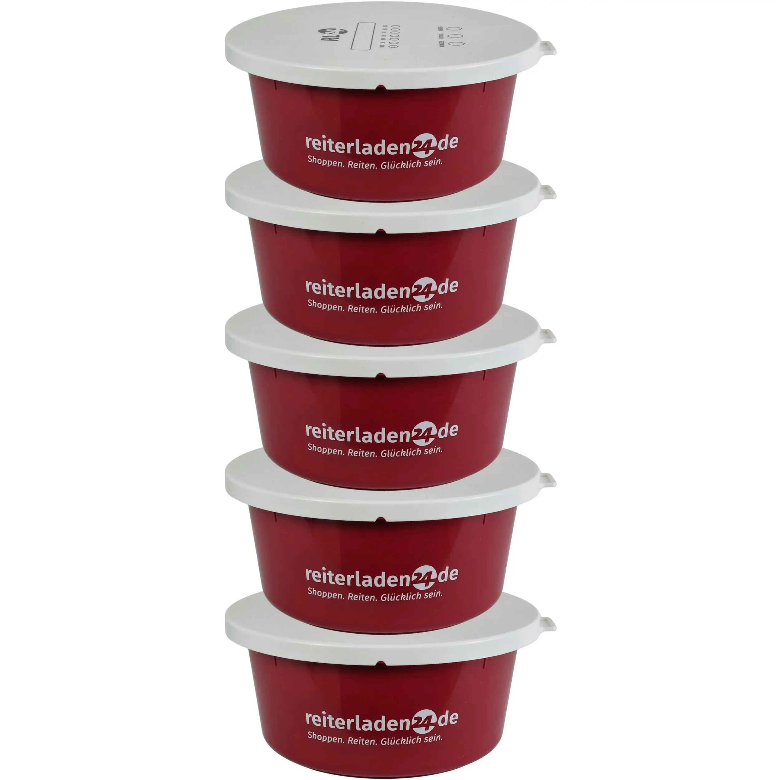 Müslischale mit Deckel rubinrot (5er Set)