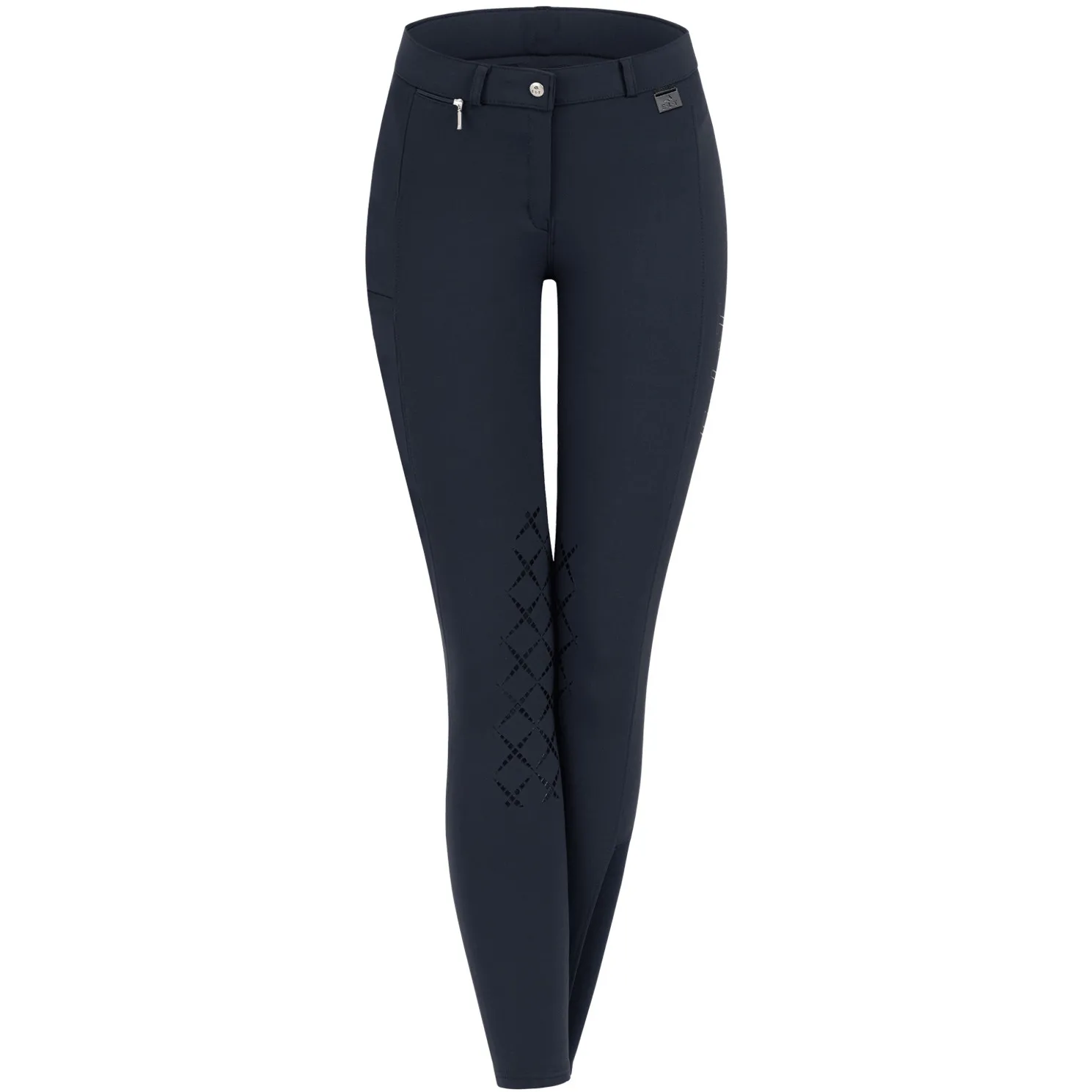 Damen Reithose Silikon Kniebesatz MICRO nachtblau