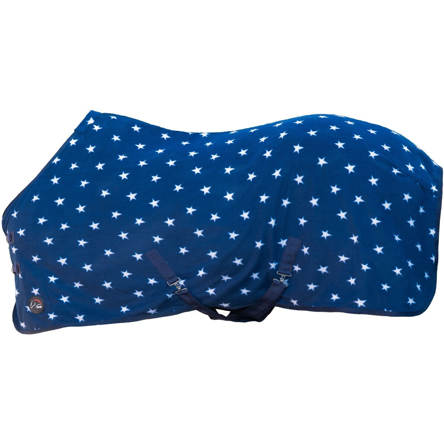Abschwitzdecke mit Kreuzgurten STARRY SKY navy mit Sternenmuster