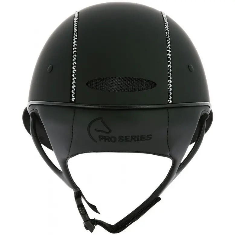 Damen Reithelm ELÉGANCE CRISTAL matt schwarz/schwarz