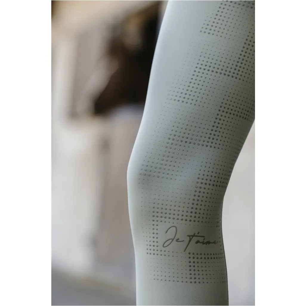 Damen Reitleggings Silikon Vollbesatz FLORA Kreuzbund salbeigrün