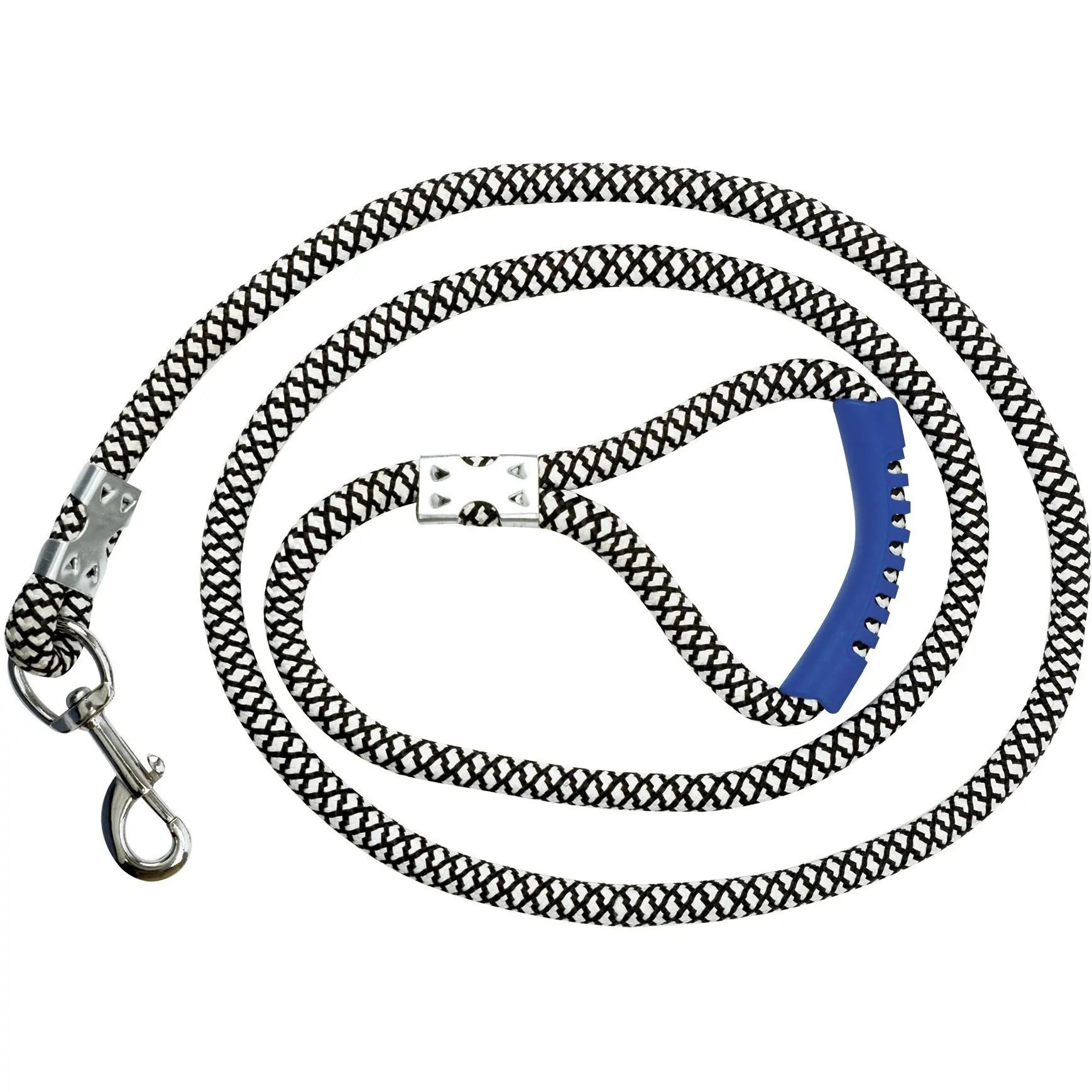 Führstrick mit Handschlaufe POIGNÉE CAOUTCHOUC schwarz/weiß 200cm