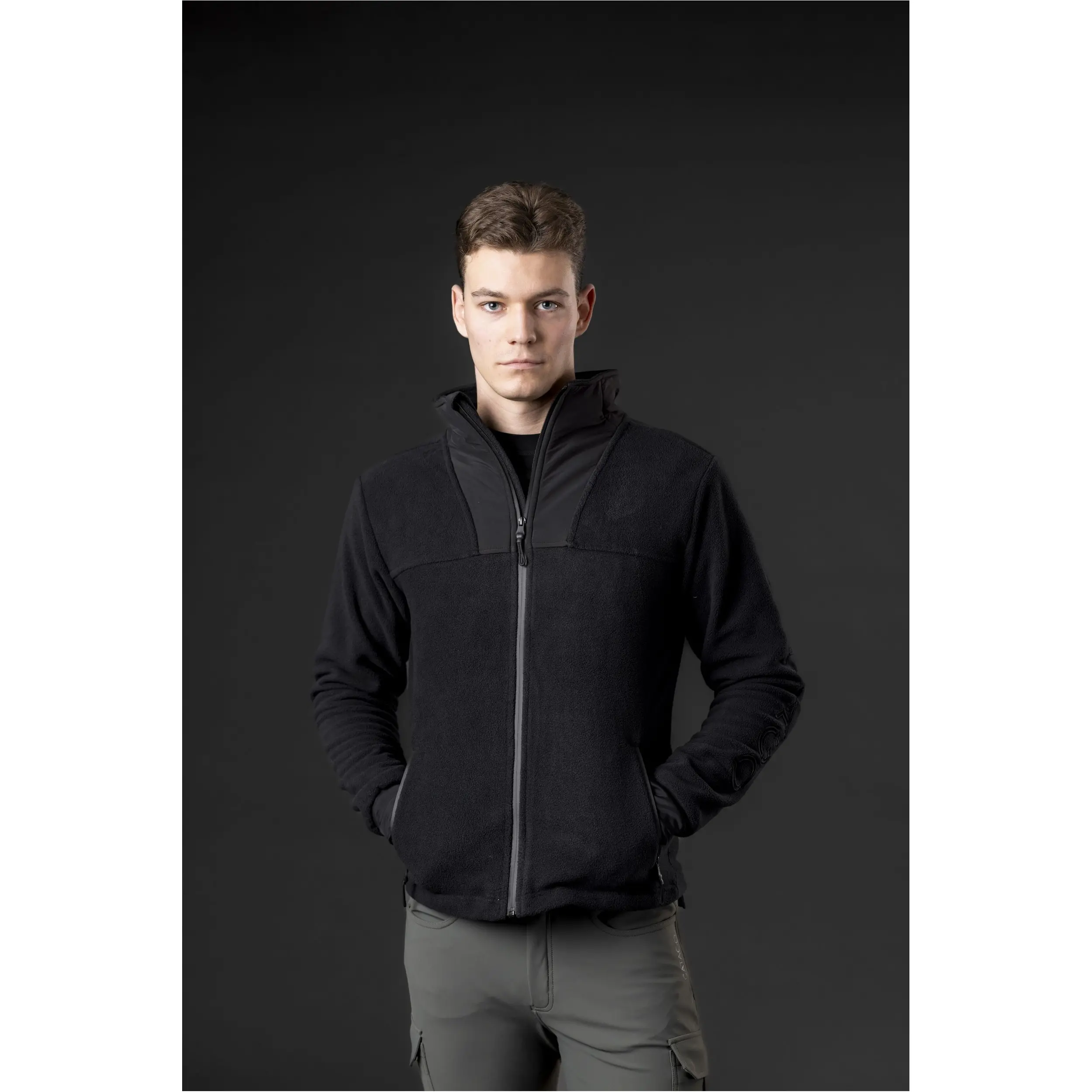 Herren Fleecejacke AIDEN Zip schwarz