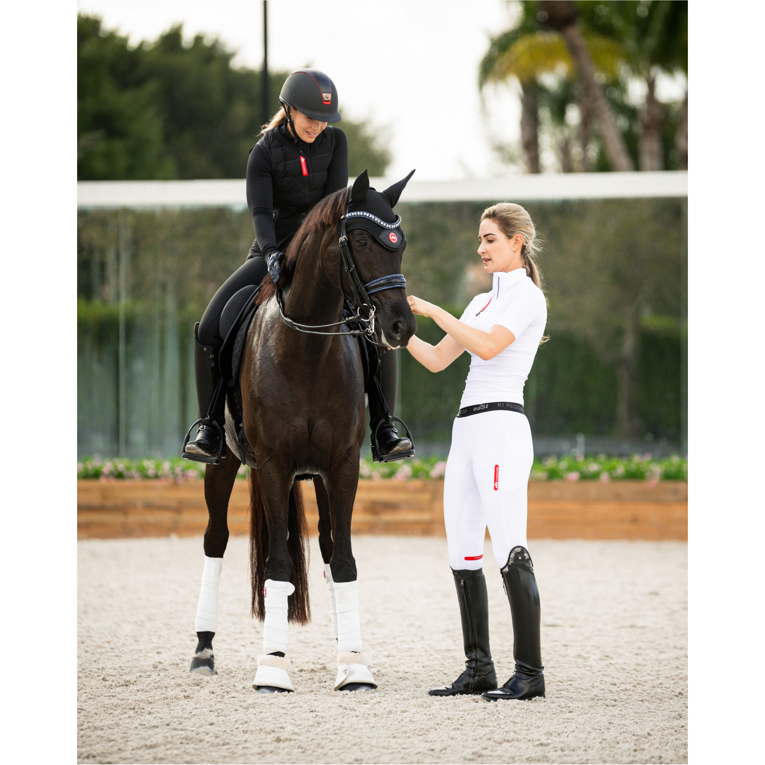 Damen Reitleggings Silikon Halbbesatz REGGINGS R1 weiß