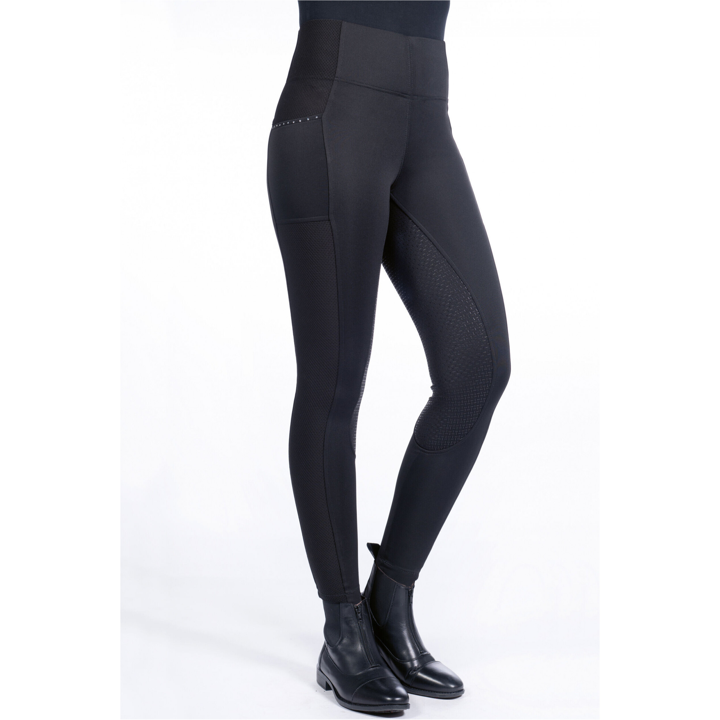 Damen Reitleggings Silikon Vollbesatz MESH STYLE schwarz