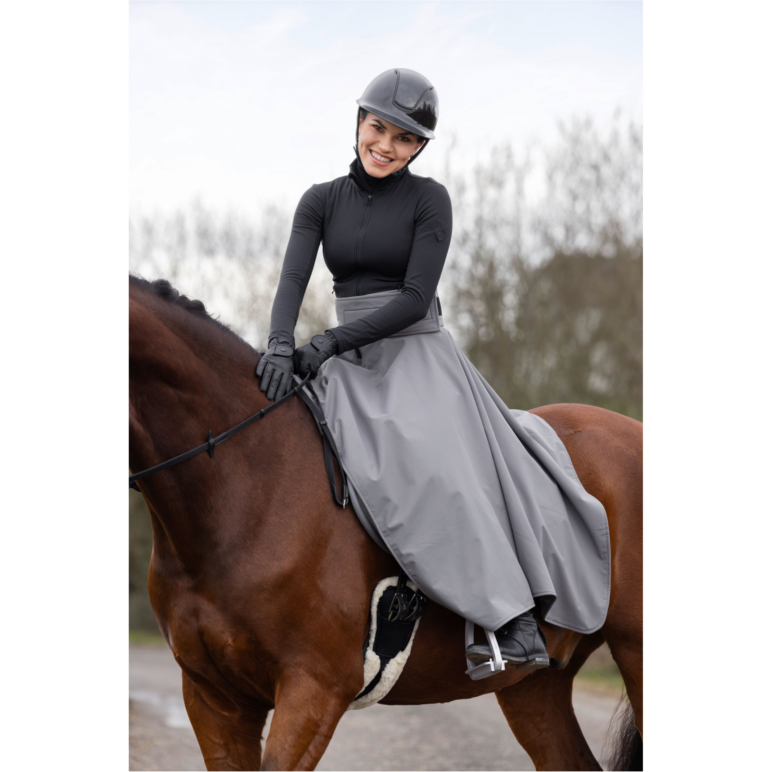 Damen Thermoreitrock H/W 2025 steel grey