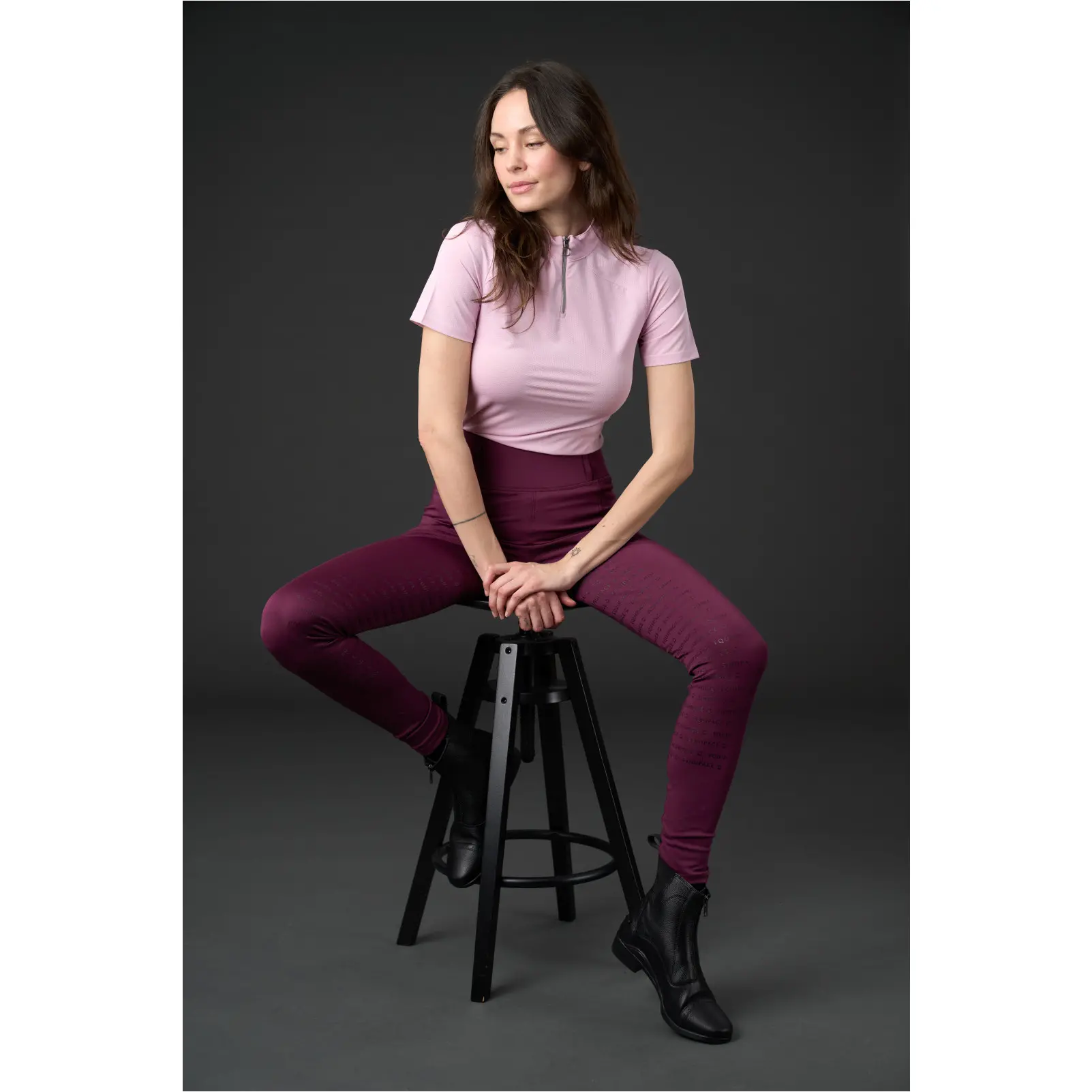 Damen Reitleggings Silikon Vollbesatz KENDRA italian plum