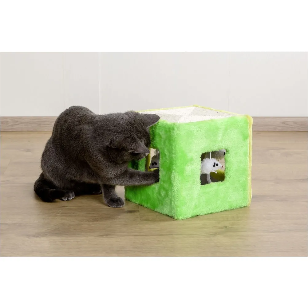 Katzen Sisalspielzeug WÜRFEL grün/gelb 20x20x20cm 