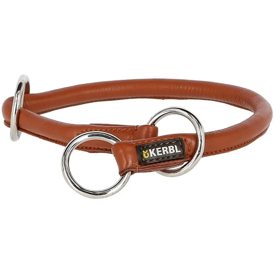 Hundehalsband ROMA Rundleder cognac