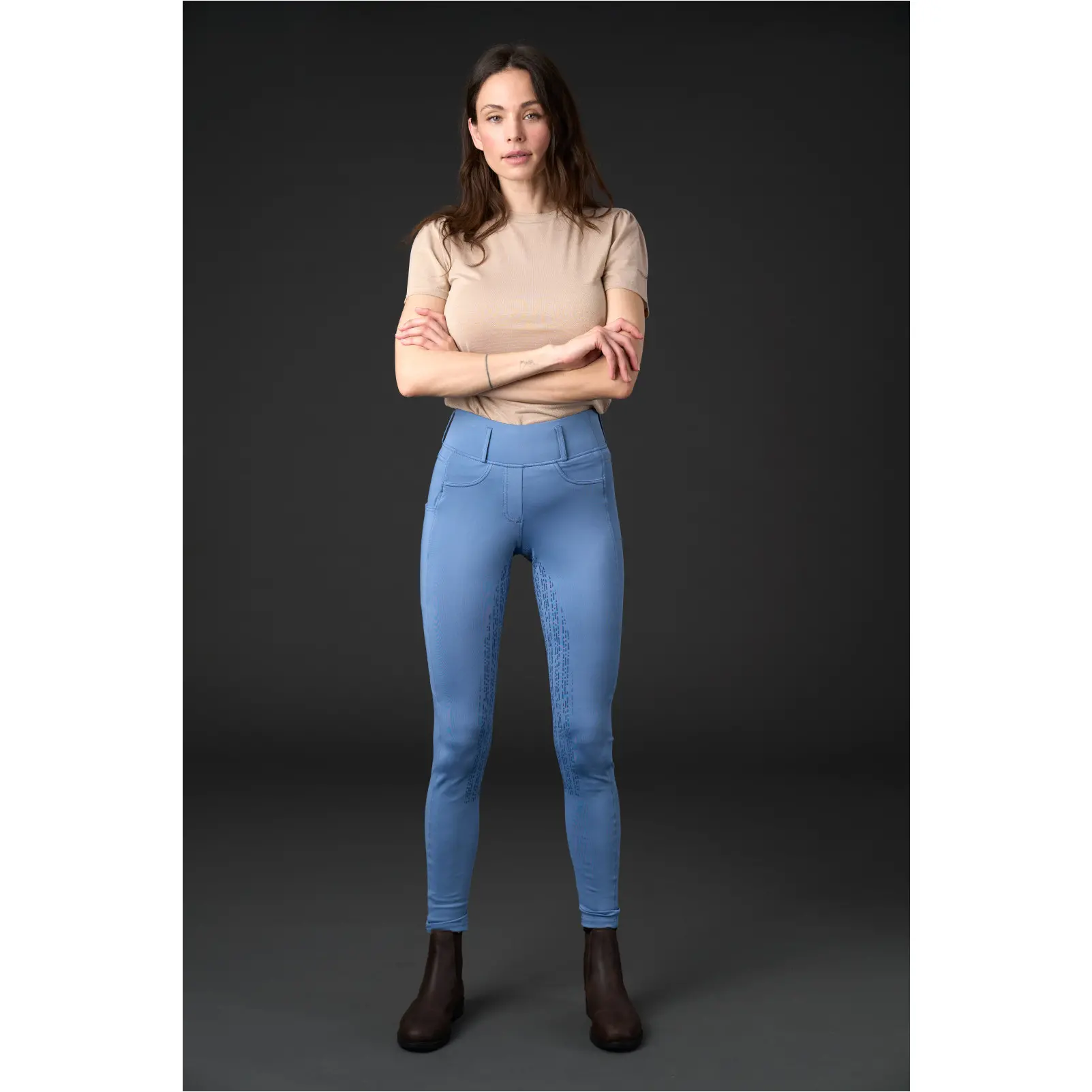 Damen Reitleggings Silikon Vollbesatz KALEA coronet blue