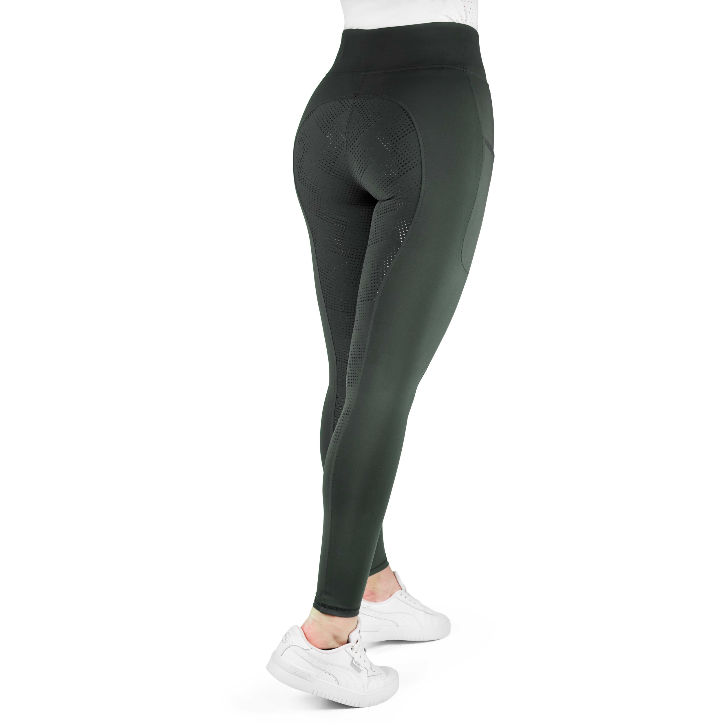 Damen Reitleggings Silikon Vollbesatz EK-Fanny khaki 