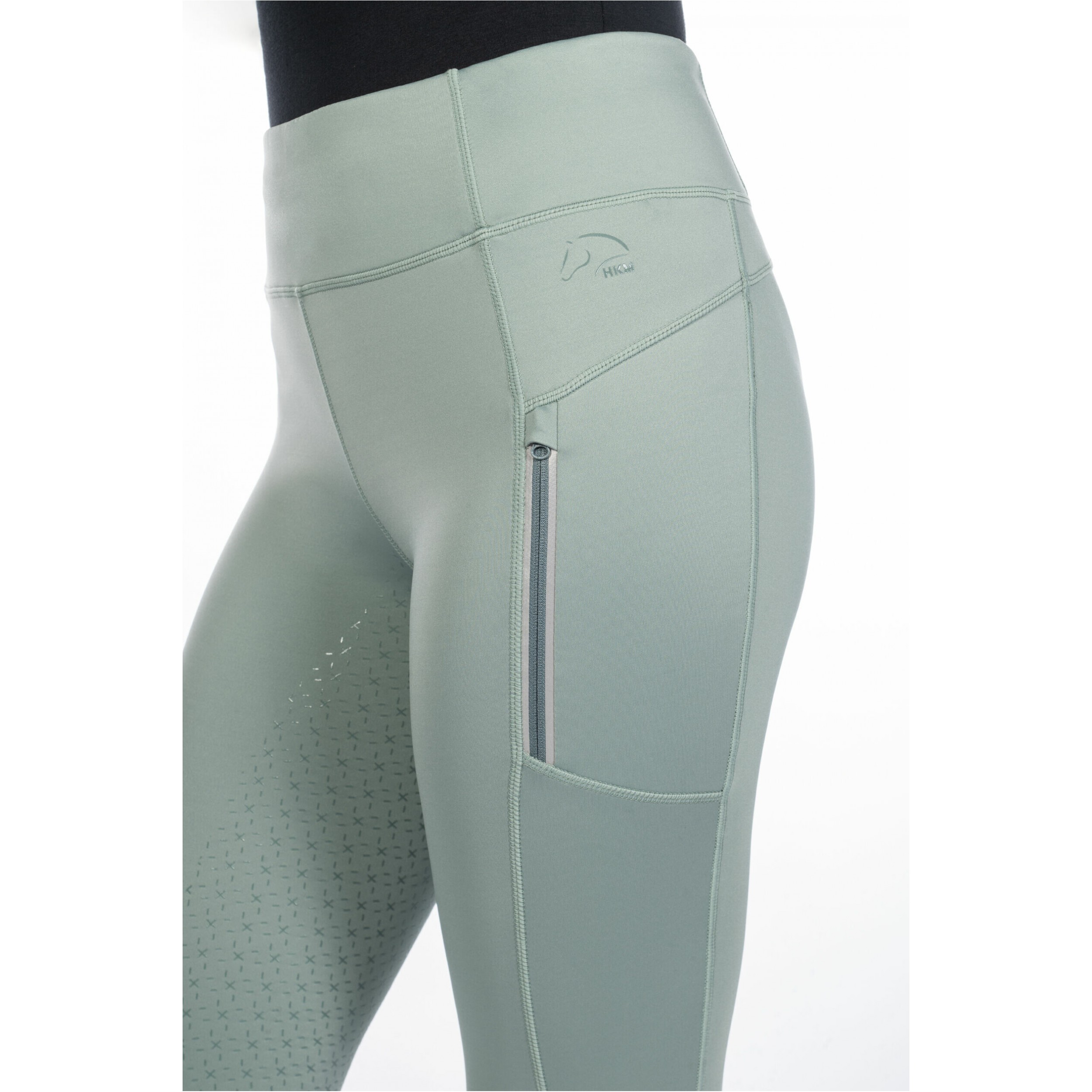 Damen Reitleggings Silikon Vollbesatz HARBOUR ISLAND salbei