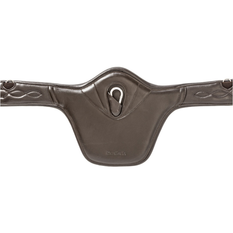 Sattelgurt mit Bauchlatz und Elast JULIUS Softleder braun