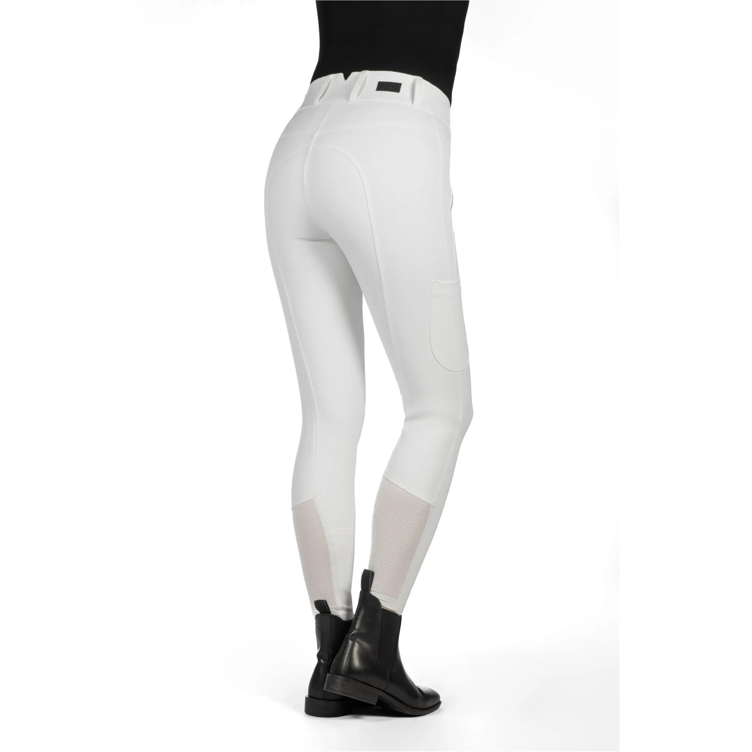 Kinder Reithose Silikon Vollbesatz LIA HIGH WAIST weiß