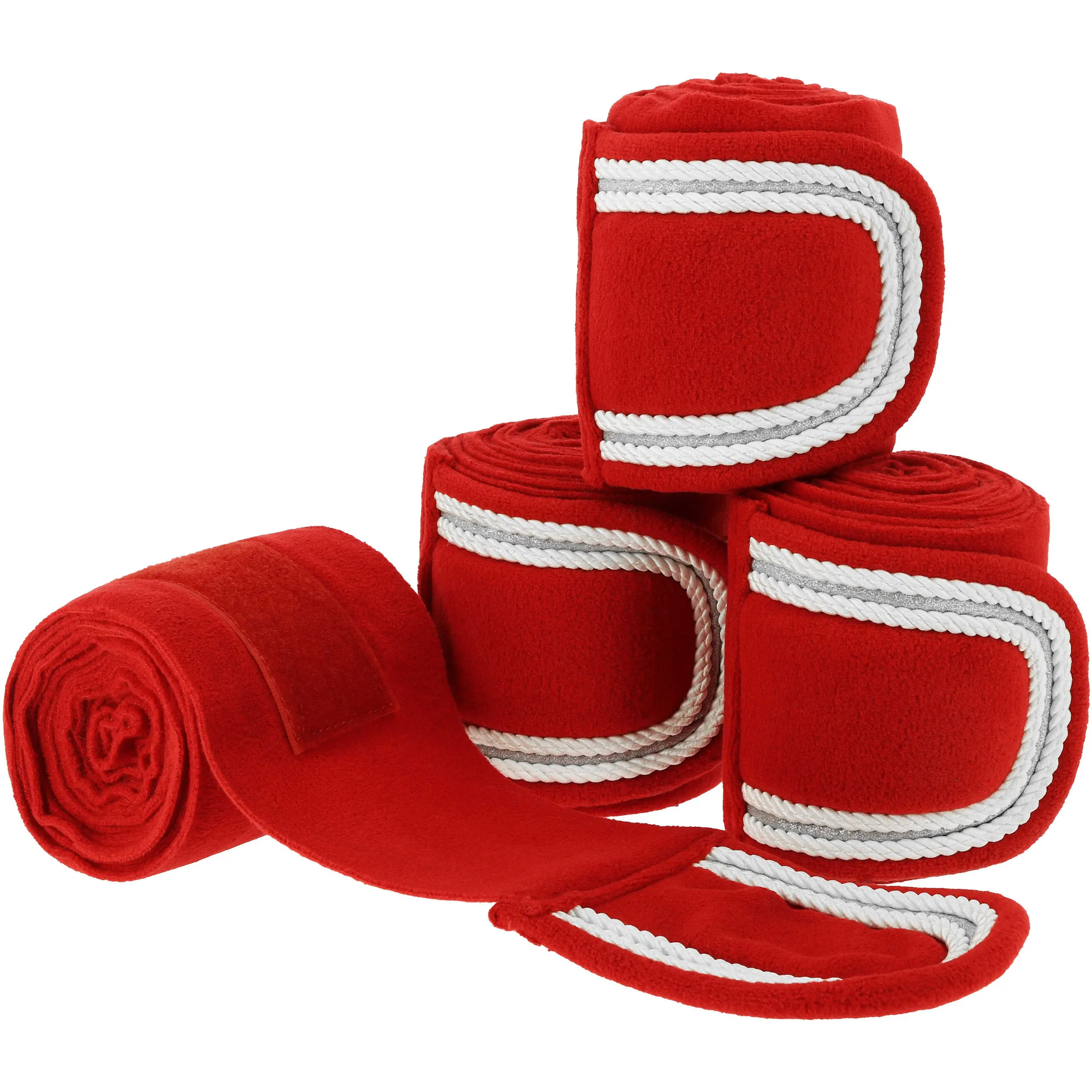 Fleecebandagen XMAS weiß/rot 3m 