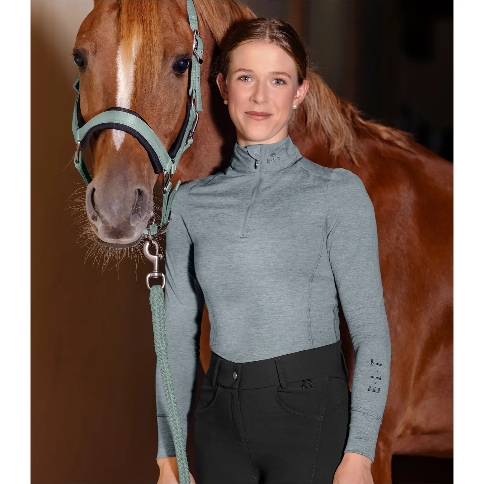 Damen Funktions-Zip-Shirt MILANO silberblau