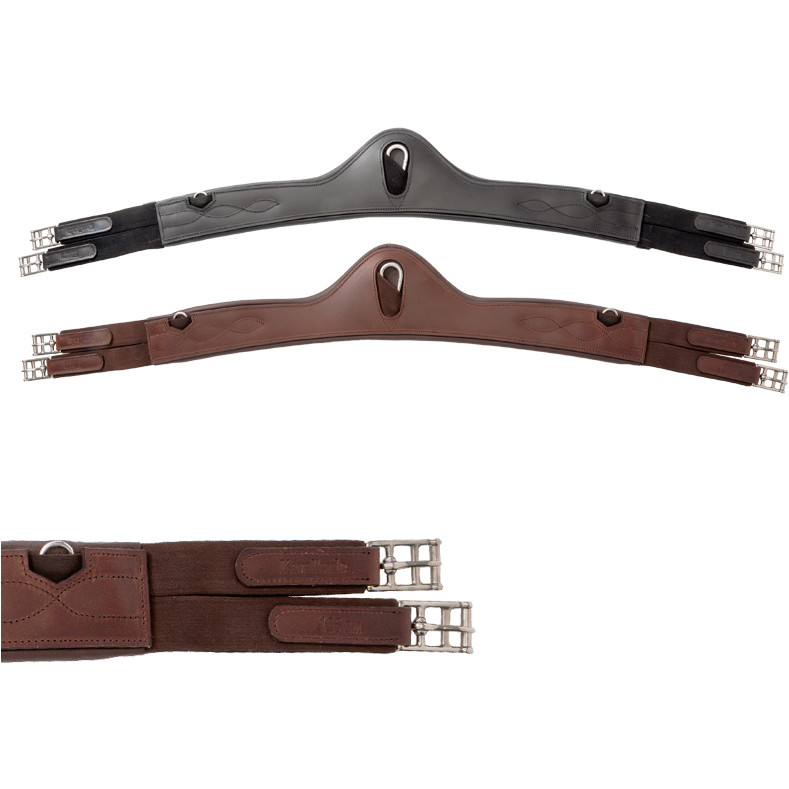 Ledersattelgurt geölt mit Elast ATLAS schwarz