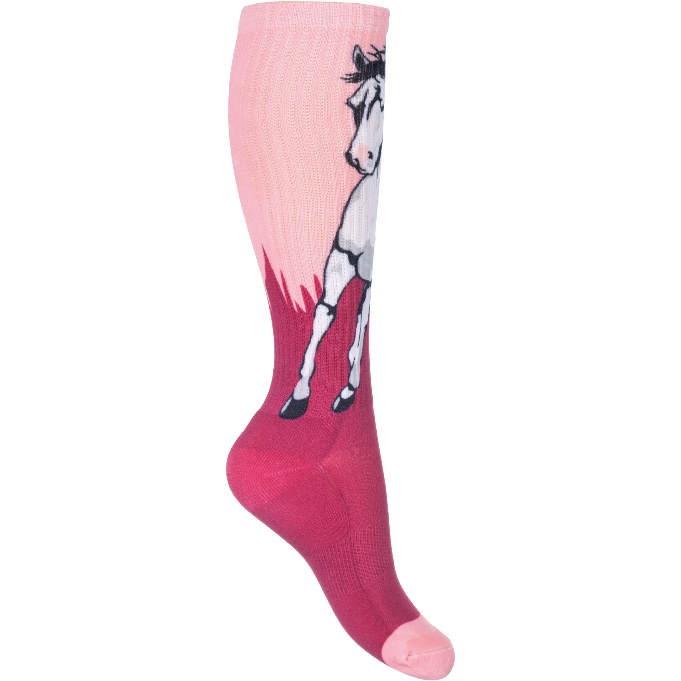 Kinder Reitsocken HELSINKI rosa/weinrot
