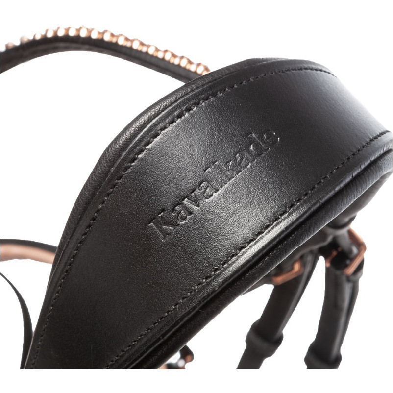 Trensenzaum mit schwedischen Reithalfter ROSE schwarz