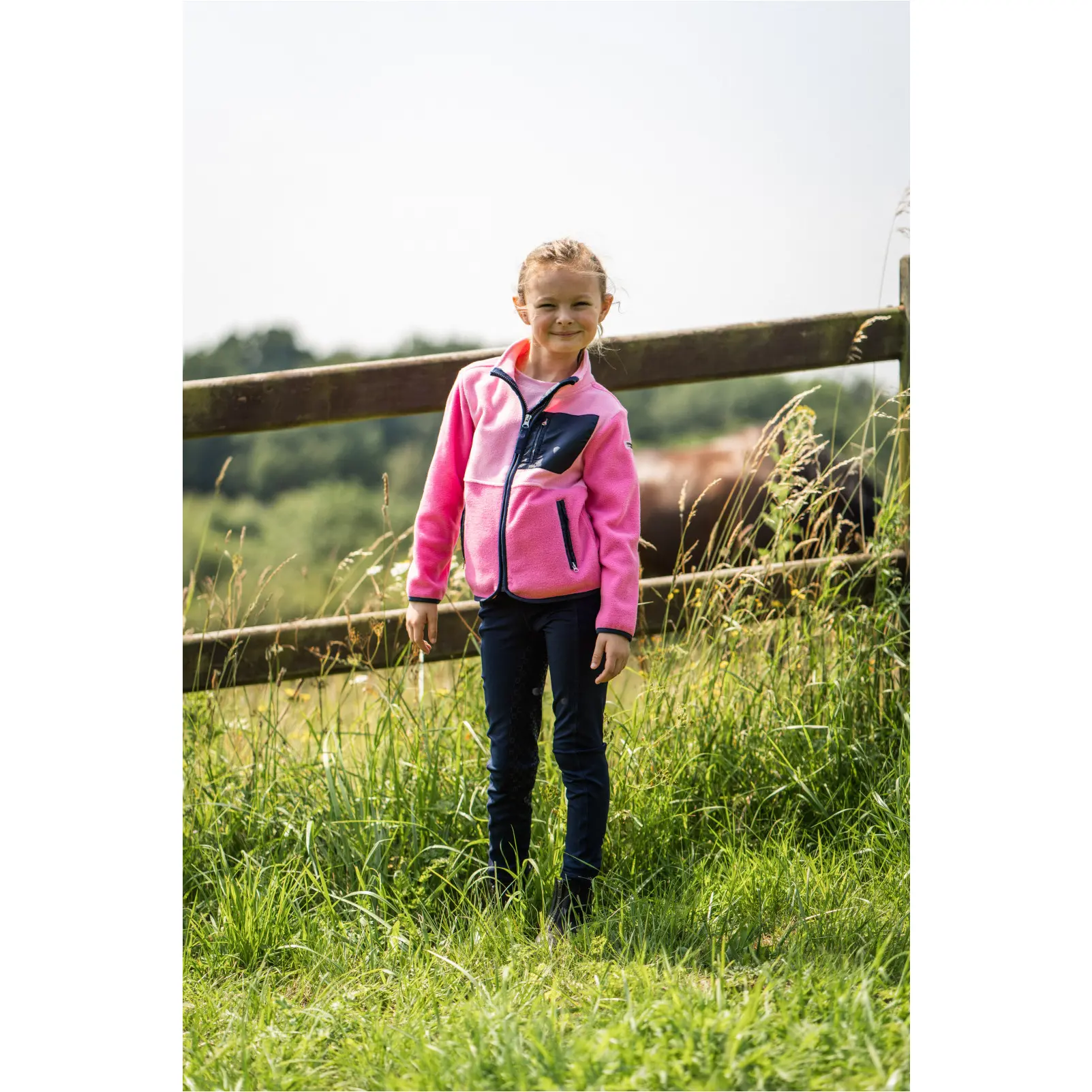 Kinder Fleecereitjacke MINNA ZIP phlox pink