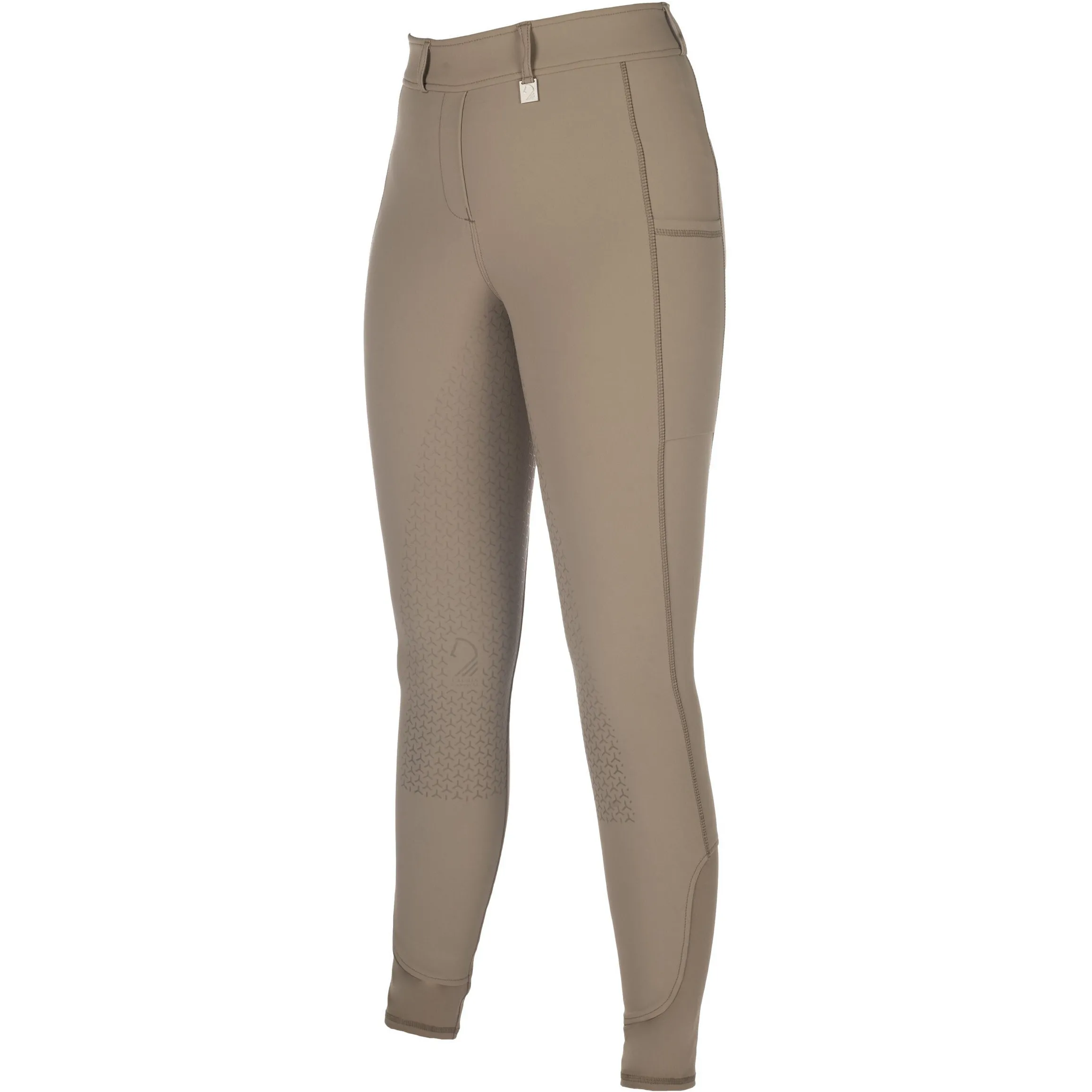 Kinder Reitleggings Silikon Vollbesatz AMALFI taupe