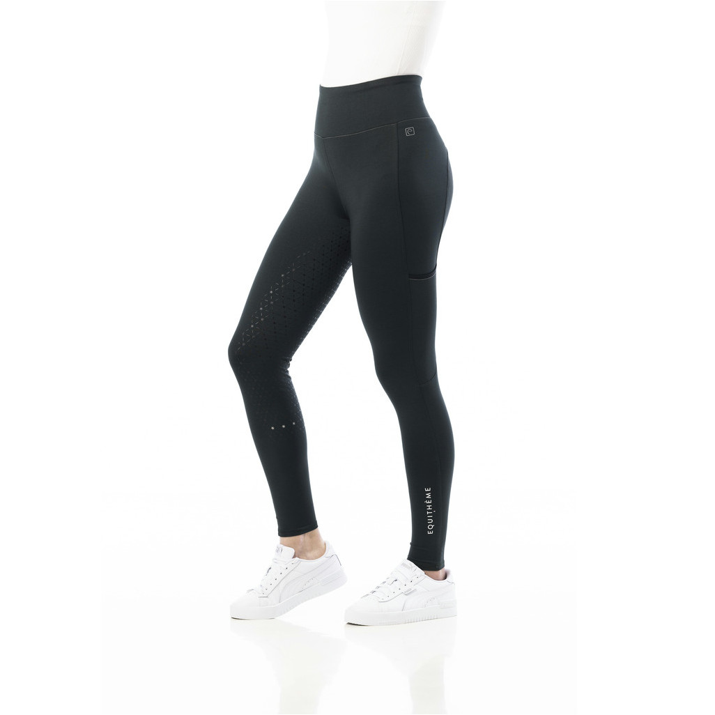 Damen Reitleggings Silikon Vollbesatz LYLY grün/grau