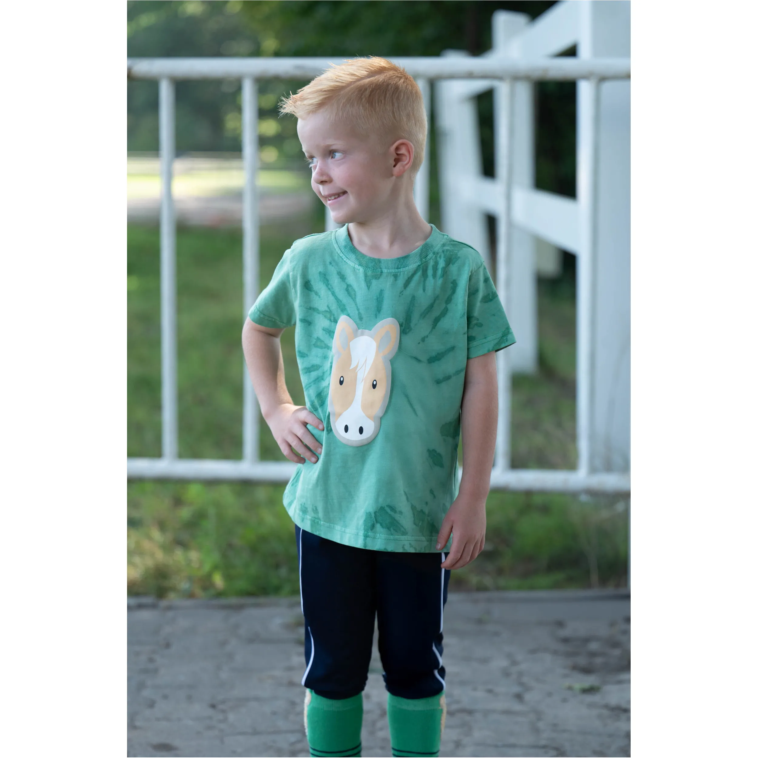Kinder Reitleggings Silikon Vollbesatz MAUI dunkelblau