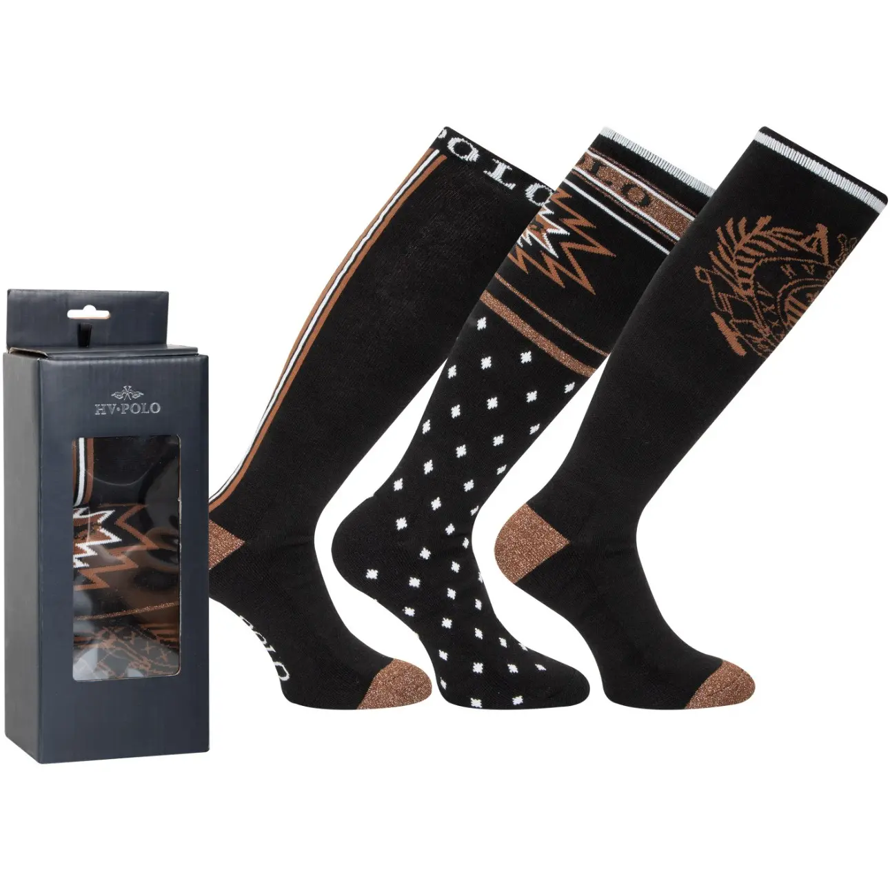 Damen Reitsocken (3er Set) HVPHarper schwarz