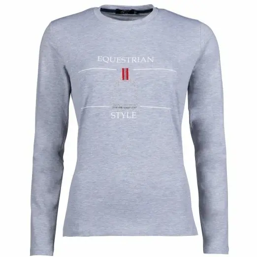 Damen Langarmshirt EQUINE SPORTS STYLE grau meliert