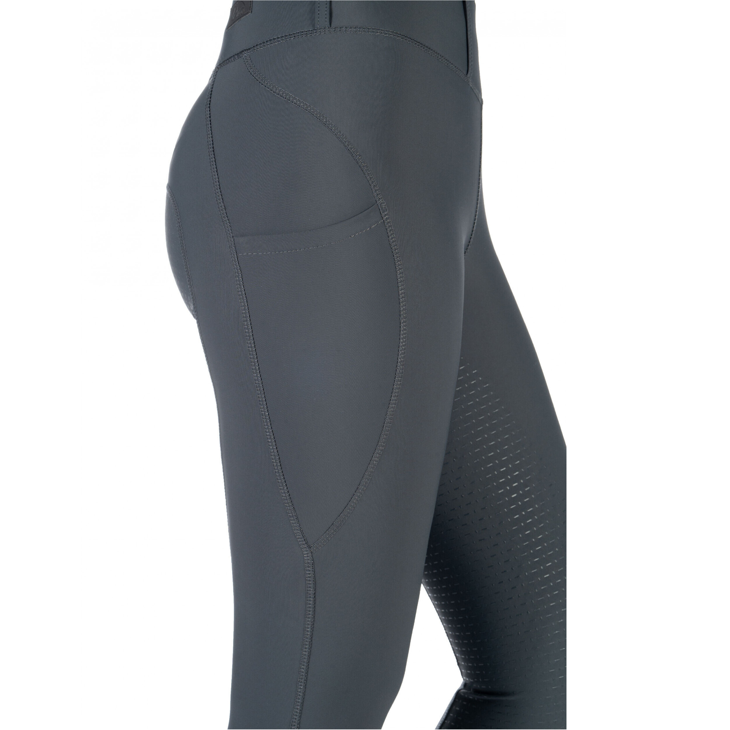 Kinder Reitleggings Silikon Vollbesatz JIL HIGH WAIST grau