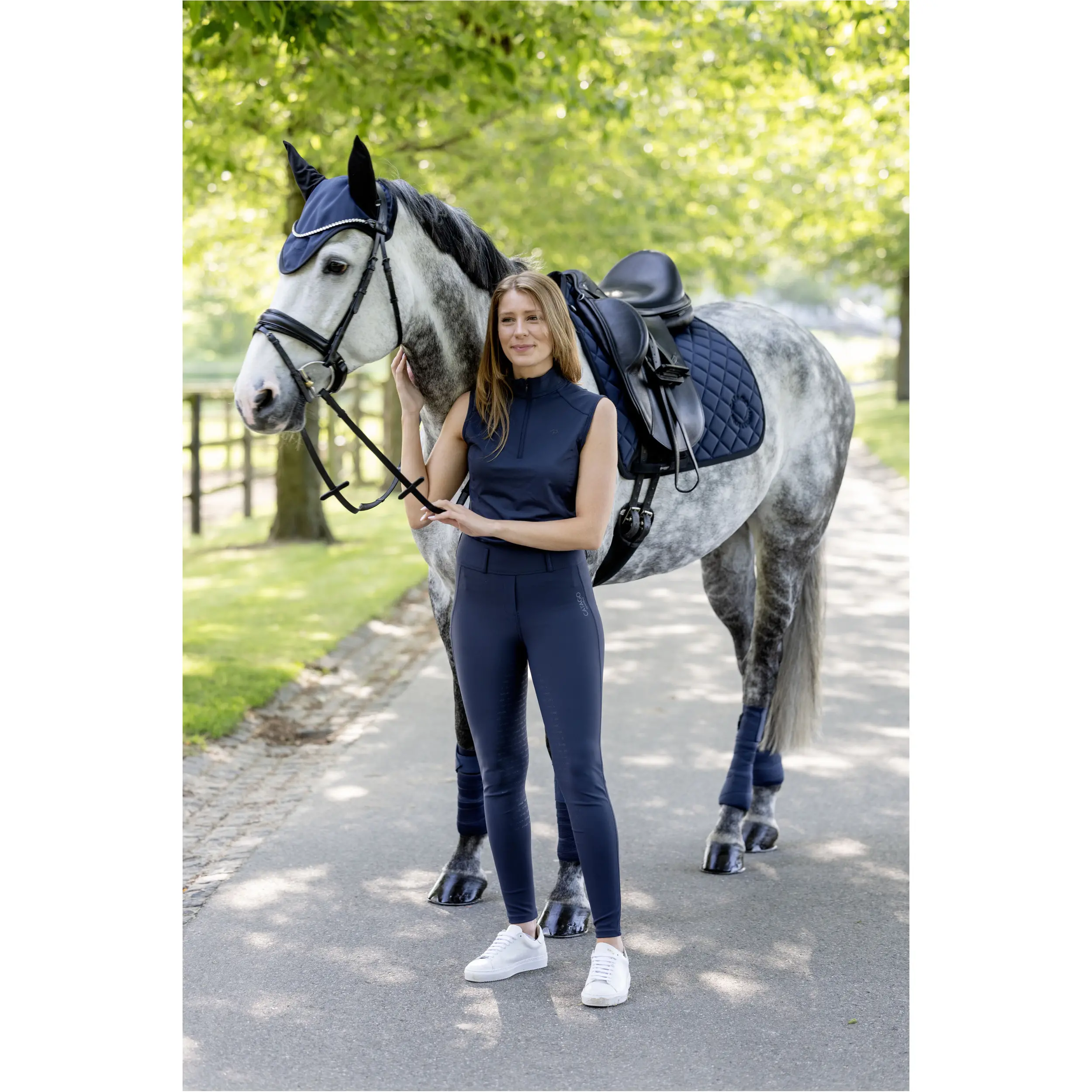 Damen Turniershirt Ärmellos TEODORA navy