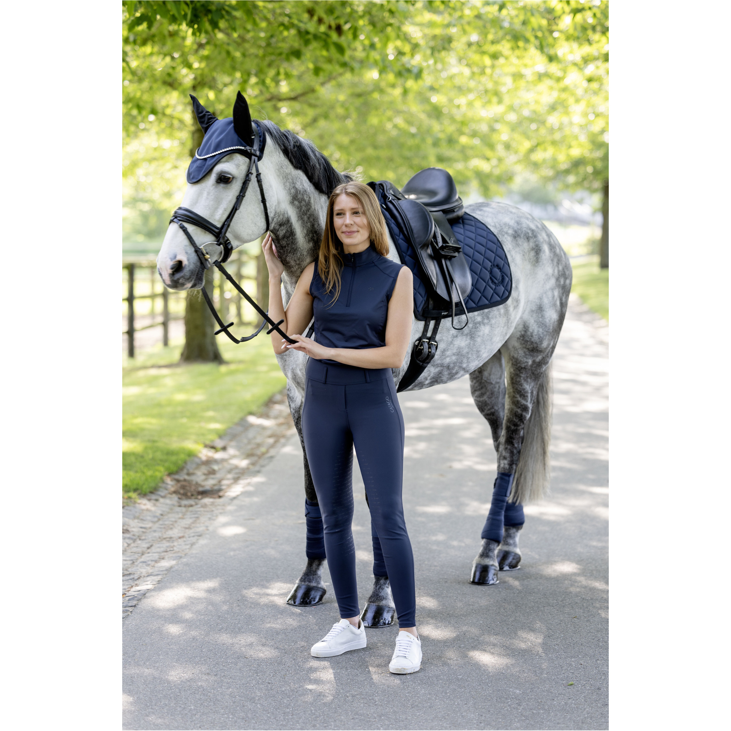 Damen Turniershirt Ärmellos TEODORA navy