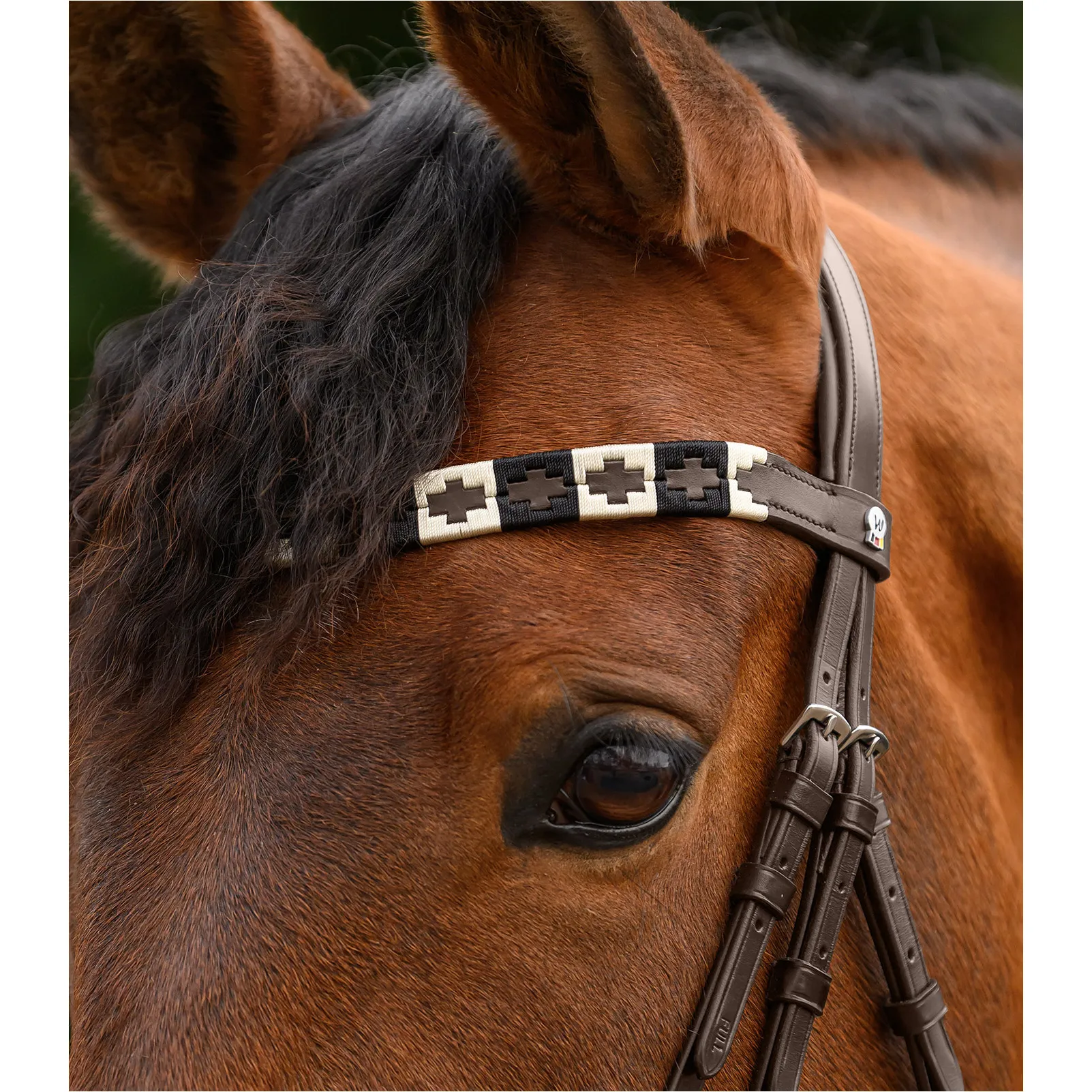 Stirnband POLO X-Line braun-schwarz/beige