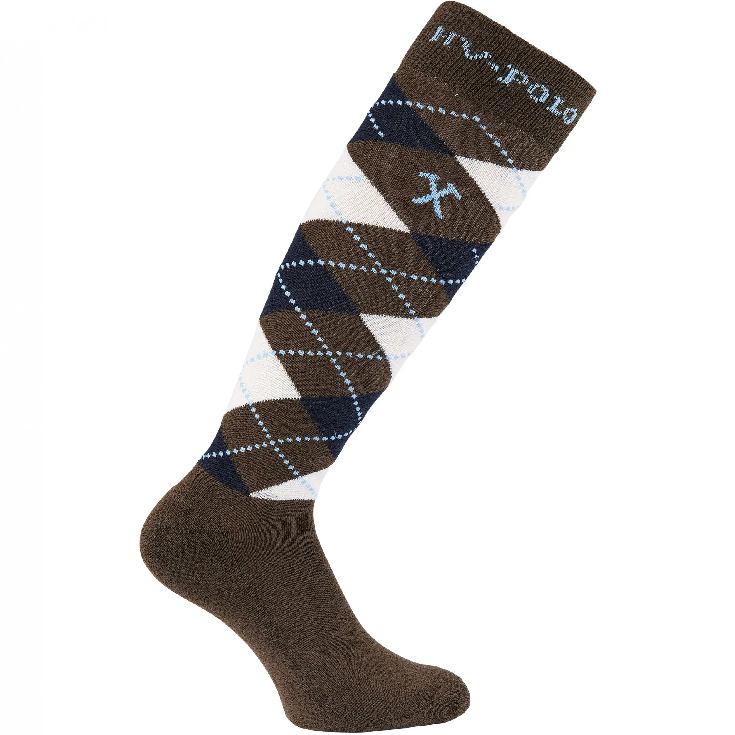 Damen Reitsocken HVPArgyle teak/navy/offwhite