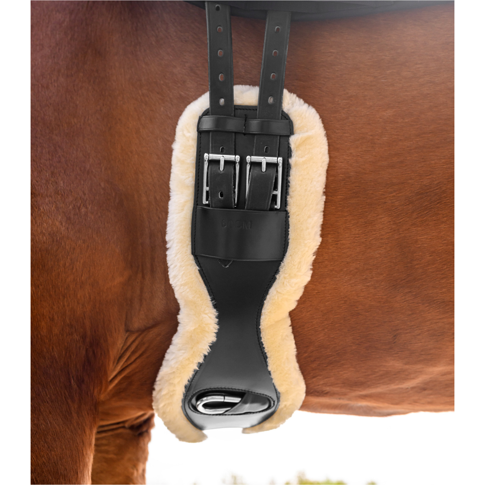 Lederkurzgurt mit ECO Wool schwarz