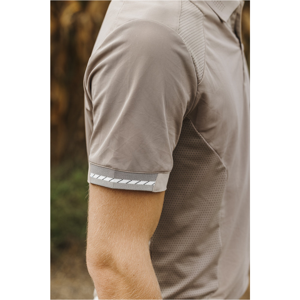 Herren Poloshirt ERIC mit Mesheinsätzen taupe