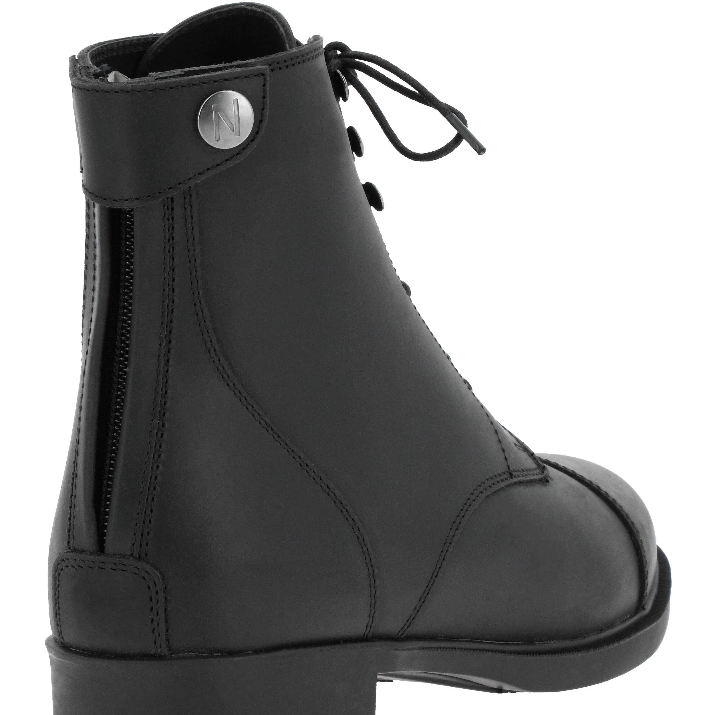 Reitstiefeletten mit Schnürsenkel & Zip NÎMES Echtleder schwarz