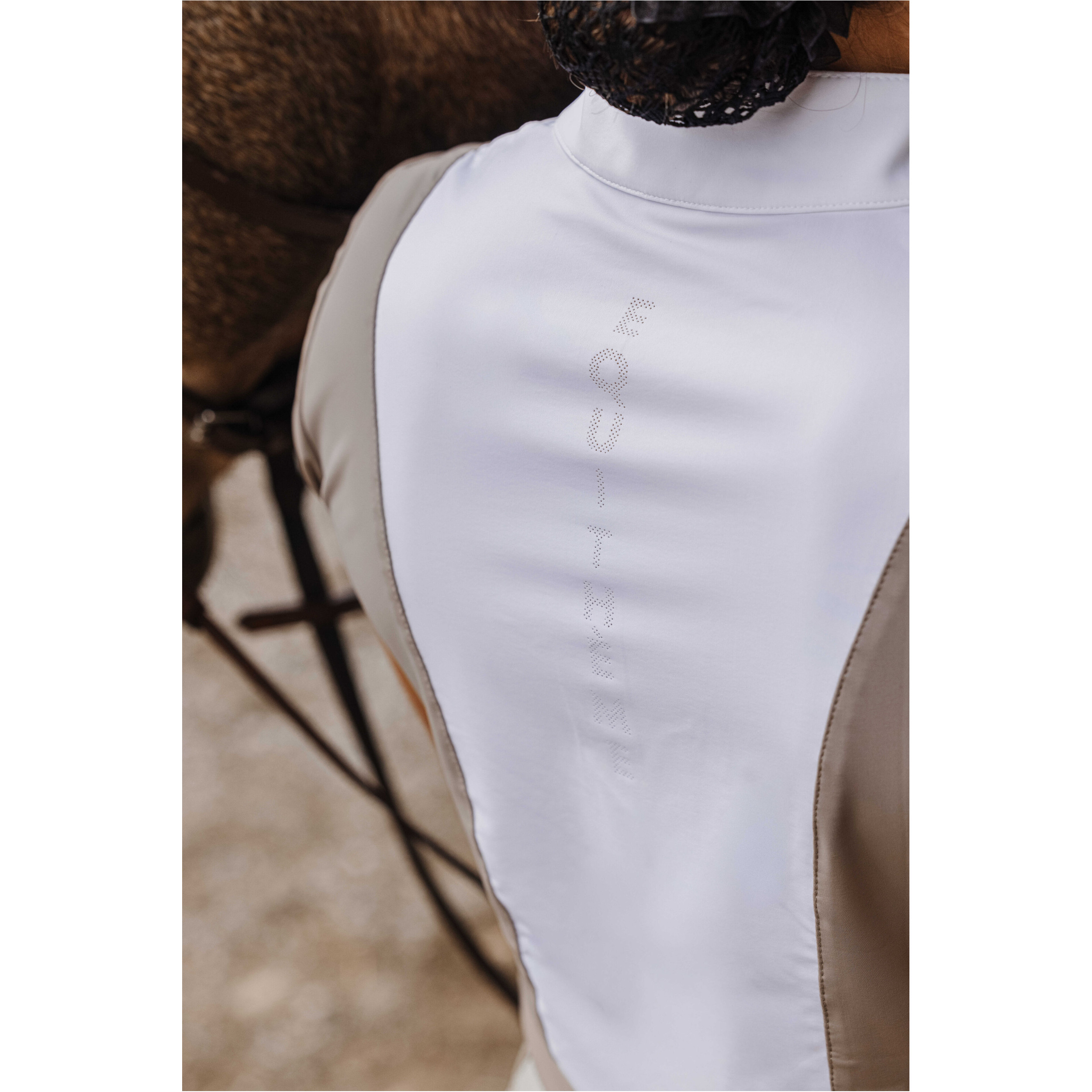 Damen Turnierpolo mit Reißverschluss vorne Tokyo taupe