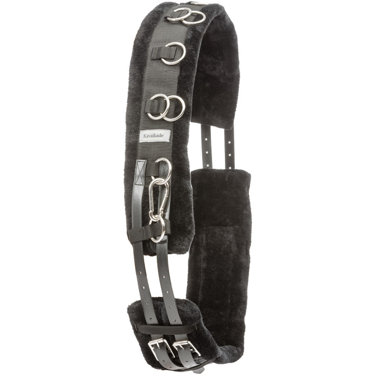 Longiergurt mit Kunstfell schwarz