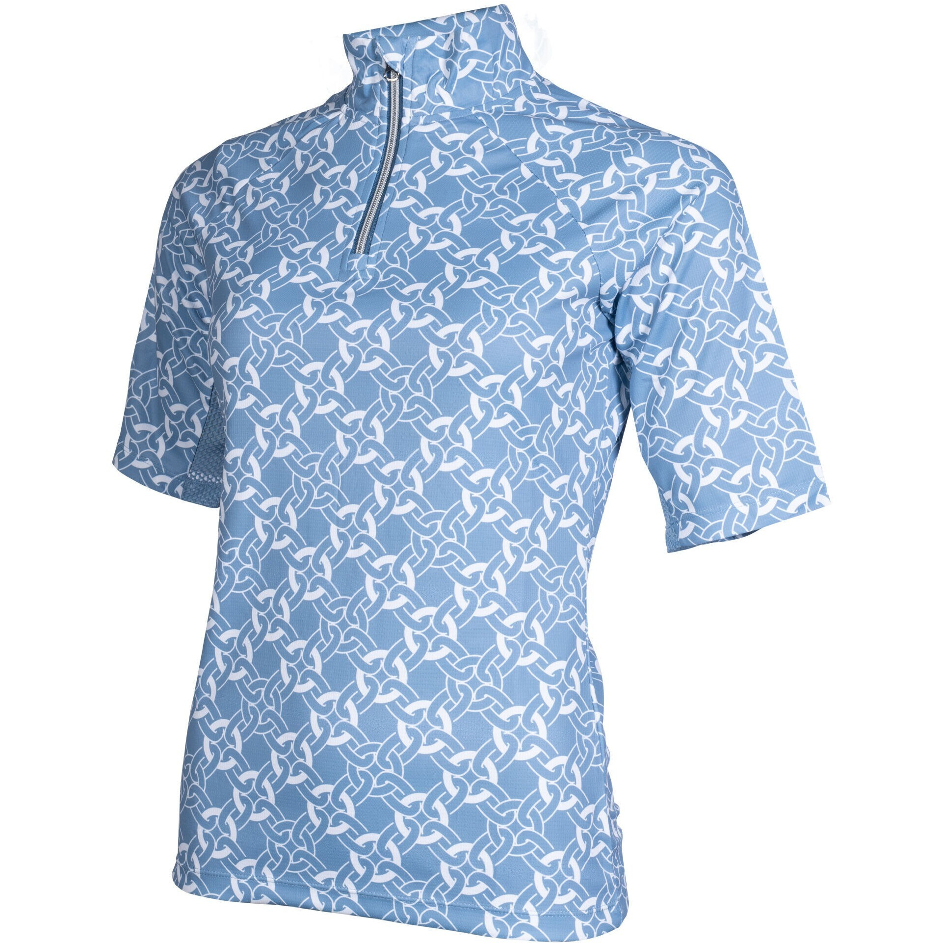 Damen Funktionsshirt Halbarm MINIMAL rauchblau/weiß