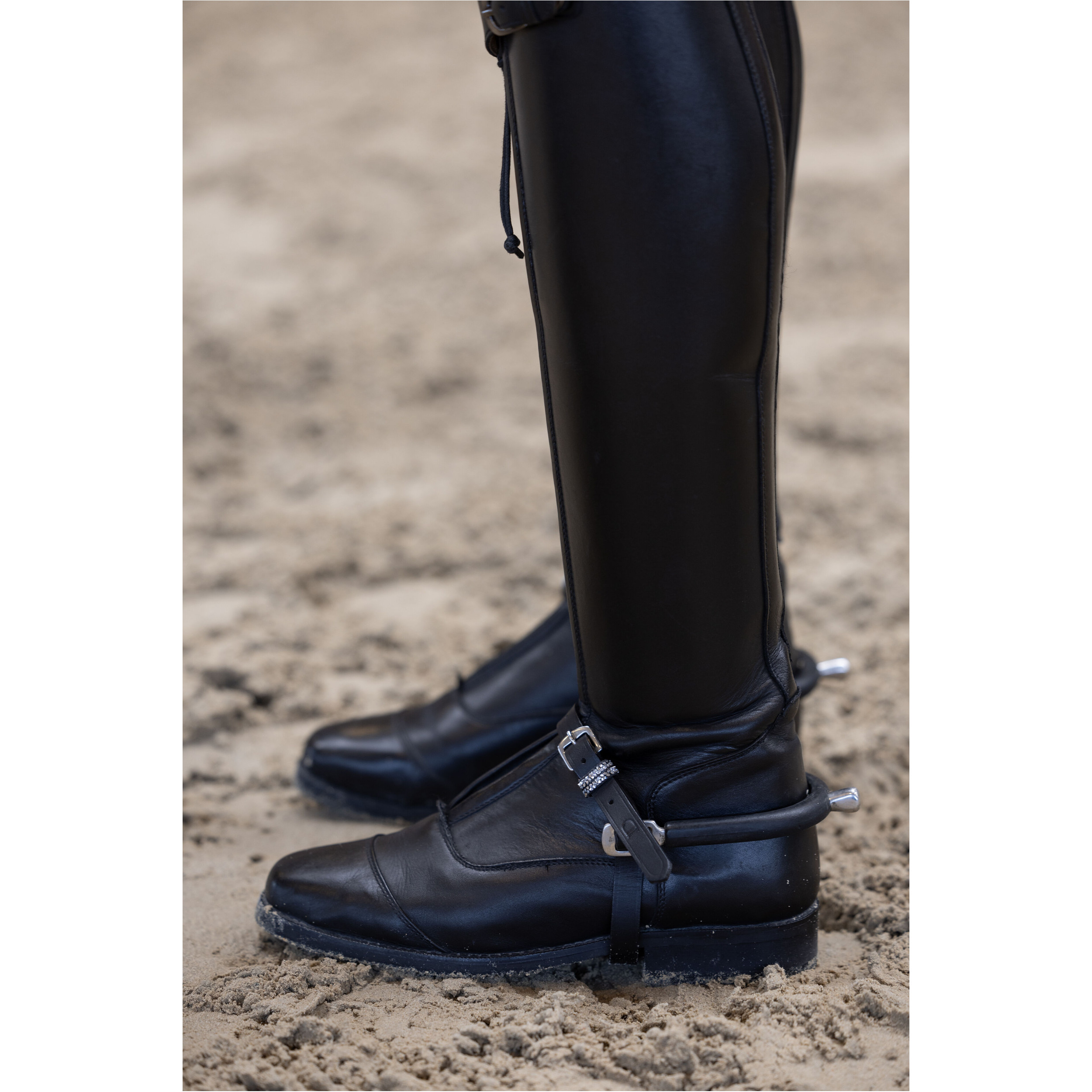 Spornriemen mit Glitzer silber